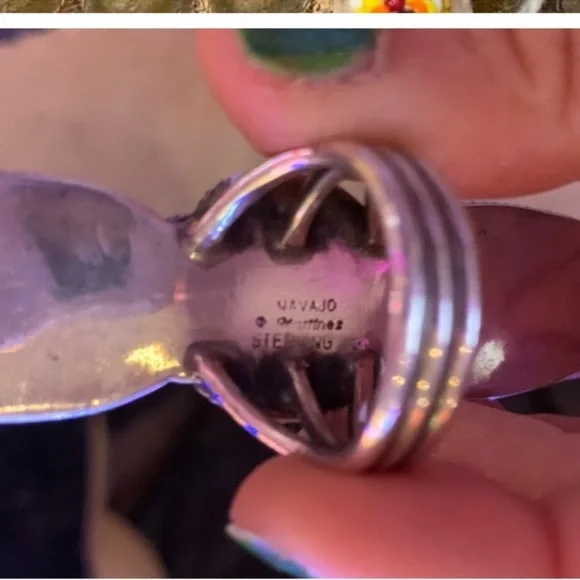 Vintage silver turquoise ring - Picture 6 of 10